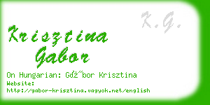 krisztina gabor business card